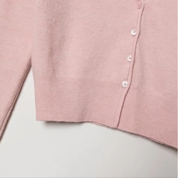 WILFRED Santorini Cardigan Sweater Cashmere Wool Dawn Pink M Medium Aritzia - Picture 13 of 16